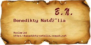 Benedikty Natália névjegykártya